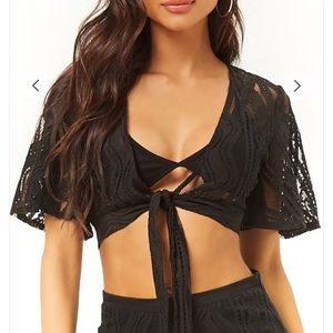 Sheer Lace Crop Top